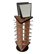 NEW 18 PR TRIANGLE BROWN WOODEN SUNGLASS SPINNING DISPLAY RACK counter r... - $64.95 CAD