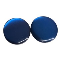 Lot 2 Small Buttons Vintage Iridescent Dark Blue 13 mm Diameter Shank - $4.75