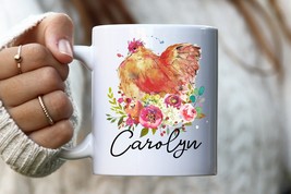 Personalized Chicken Mug, Farm Animal Mug, Chicken Coffee Mug, Farmhouse Mug, Pe - £13.50 GBP