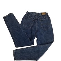 Vintage 80s Lee Mom Blue Jeans Size 12 Med Taper Leg USA Dark Acid Wash W26 L30 - £26.74 GBP