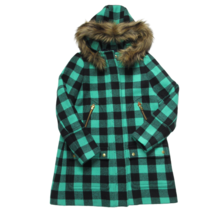 NWT J.Crew Chateau Parka in Black Neon Emerald Buffalo Check Stadium Wool Coat 2 - $148.50