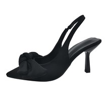 Bowtie Slingbacks High Heels Pumps Women Summer Elegant Pointed Toe Party Shoes  - £27.86 GBP