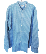 Dockers Shirt Long Sleeve Blue Button-Down Plaid Men 2XL Cotton Nylon Br... - $10.45