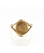  Women&#39;s 14kt Yellow Gold Coin ring 410270 - £236.46 GBP