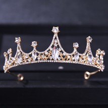 Vintage Black Crystal Crowns And Tiaras Rhinestone Queen Prom Diadem Crown For W - $17.51