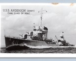 RPPC USS Anderson DD411 Navy SIMS Class Destroyer Ship UNP Postcard Q8 - $15.79