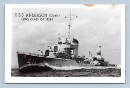 Rppc Uss Anderson DD411 Navy Sims Class Destroyer Ship Unp Postcard Q8 - £12.38 GBP