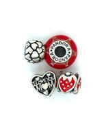 Authentic Pandora Sterling Silver Heart &amp; Strawberry Charms - $201.68 CAD