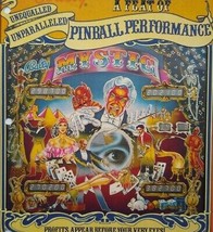 Mystic Pinball FLYER 1980 Original Game Artwork Magician Devil Houdini - $27.55