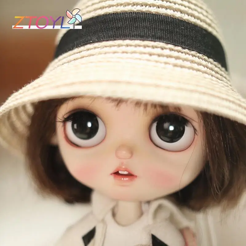 Fashion Doll House Hand-woven Straw Hat For 1/6 Doll Accessories Decoration For - £6.68 GBP