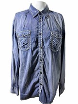 Roar Mens Size XL Long Sleeve Signature Series Button Up Embroidered Shi... - $20.48