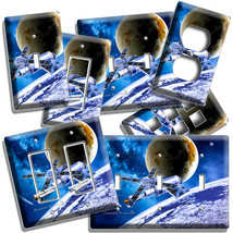 Planet Earth And Mars Space Satellite Lightswitch Outlet Plate Galaxy Room Decor - $12.59+