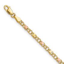 14k and Rose X&#39;s and Hearts 10in Anklet ANK69 - $324.87