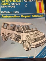 Haynes Repair Manual Chevrolet Astro GMC Safari Mini Vans 1985 -1993 - £14.34 GBP