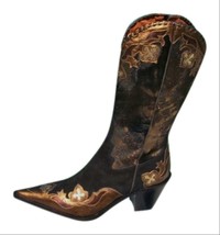 Donald Pliner Western Couture Metallic Hair Calf Leather Boot Shoe New $... - £203.74 GBP