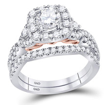 14kt Two-tone Gold Round Diamond Bridal Wedding Engagement Ring Set 1-3/4 Ctw - £4,108.04 GBP