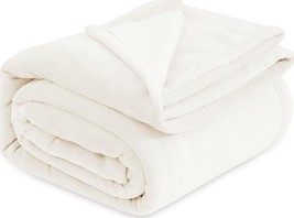 Bedsure Fleece Blankets King Size Cream - Bed Blanket Soft - £42.43 GBP