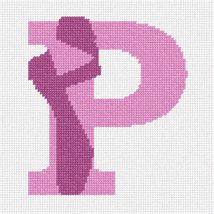 Pepita Needlepoint kit: Letter P Ballet, 7&quot; x 7&quot; - $50.00+