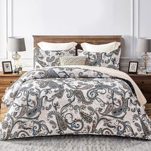 3-Piece Printed Queen Size Quilt Bedding Set With 2 Pillow Shams Lightweight Rev - £47.95 GBP