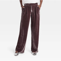 NWT High-Rise Velour Trouser Pants A New Day Mauve 4 - $455.32 MXN