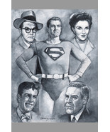 Sanjulian Signed Superman TV Series Original Art Painting George Reeves ... - $1,979.99