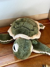 Plush Green &amp; Cream Gulfarium C.A.R.E. Center Sea Turtle Stuffed Animal - - £15.23 GBP