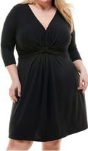Kingston Grey Womens 3/4 Sleeve V Neck Above The Knee Fit &amp; Flare Dress 1X - £110.62 GBP