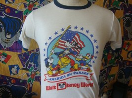 Vintage 80&#39;s Walt Disney World America On Parade T Shirt XS  - £78.42 GBP