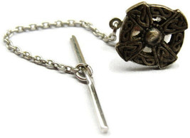 Iona Silver Celtic Scottish Tie Tack Sterling Silver 925 Shirt Lapel Pin Vintage - $98.99