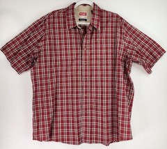 Wrangler Shirt Mens XL Red White Plaid Western Classic Core Workwear Casual Top - £14.15 GBP