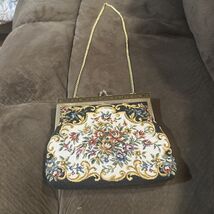 Multicolor Floral Tapestry Handbag Purse Gold Chain Snap Clasp - $21.77