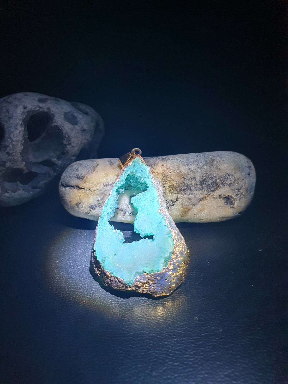 Aldara: Mystical Dragon Pendant - Geode Necklace, Elemental Powers, Haun... - $147.00