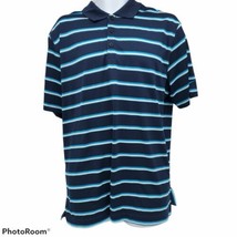 Nike Golf Tour Performance Dri Fit Mens Polo Shirt  Xl Blue Stripe Short... - £15.82 GBP