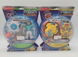 2 Fisher-Price Planet Heroes Earth Ace &amp; Mercury Zip Action Figure Set L... - $37.74