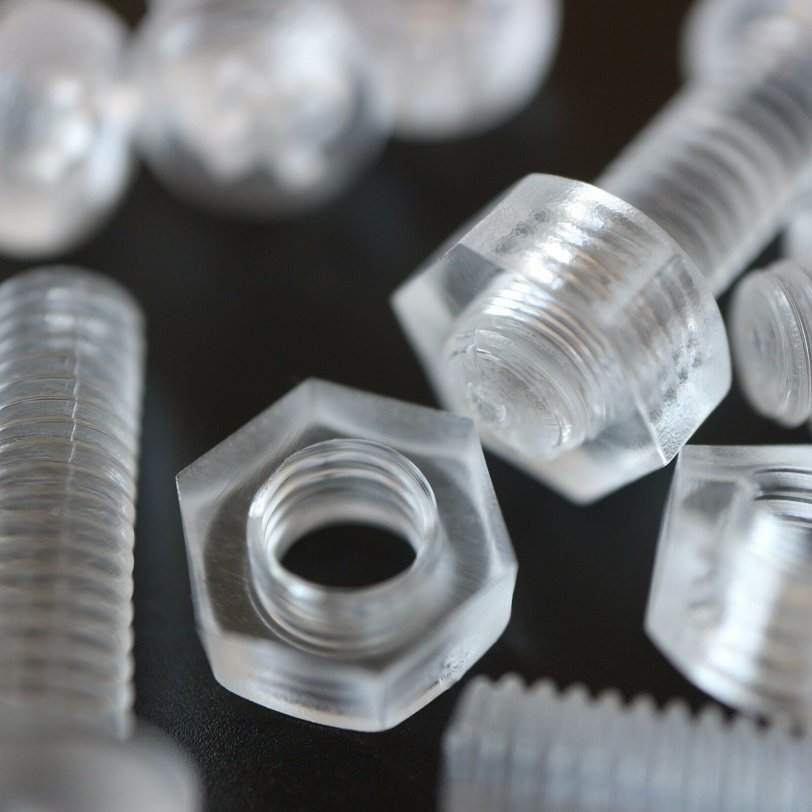 Clear Acrylic Plastic Nuts &amp; Bolts M6 X 20mm (pack of 20) - Screws - $12.24