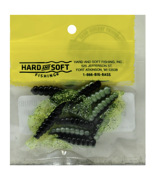 Kalin&#39;s 2&quot; Triple Threat Grub, Chartreuse Shad, Pack of 10 - $4.95