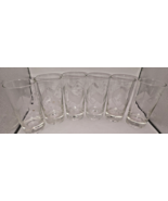 Federal Glass Set Of 6 DICE Etched Tumbler Glasses 10oz beer juice vinta... - £14.59 GBP