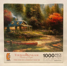 Ceaco Thomas Kinkade puzzle The End of a Perfect Day III cabin scene 1000 piece - £4.71 GBP