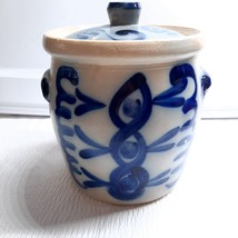 Rumtopf Salt Glaze Blue Crock Fermenting Jar with Lid cannister canister... - $73.00