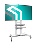 ONKRON Mobile TV Stand for 50&#39;&#39; - 86&#39;&#39; screens up to 200 lbs TS1881, White - $578.88 CAD