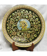 Marble Decorative Platter with Meenakari Painting Ganesha Portrait 24K G... - £323.36 GBP