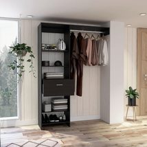 FM FURNITURE Hybrid 150 Closet System with 5 Open Shelves, 1 Drawer, and Metal R - £330.06 GBP+