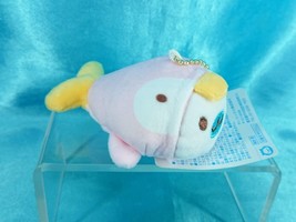 San-X Mamegoma Character Plush Doll Figure Keychain Charm Penguin Pink - £29.89 GBP