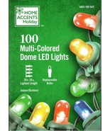 HOME ACCENTS HOLIDAY 1003 193 527 100CT MULTI-COLORED DOME LED LIGHTS 28... - $188.24 MXN