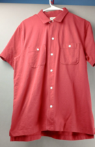 J Crew shirt Mens Size Medium Button down Casual Pockets Red Solid - $14.37