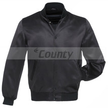 Letterman Baseball College Varsity Bomber Super Jacket Sports Wear Black Satin - £46.74 GBP