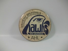 New Brunswick Hawks Defunct AHL Hockey Team 2.5&quot; Vintage Pinback Pin Button - $7.58