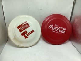 2 VTG 1975 WHAM-O Frisbee w/ Coke Coca Tastee Cola Advertisement C&amp;D Hit - £13.29 GBP