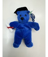 Planet Plush &quot;HONORS&quot; The Graduation Bear by Sally Winey 1999 Blue Beani... - $6.77