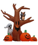 Halloween Inflatable Ghost Tree Owl Pumpkins 8-Foot Outdoor Yard Lawn De... - £89.37 GBP